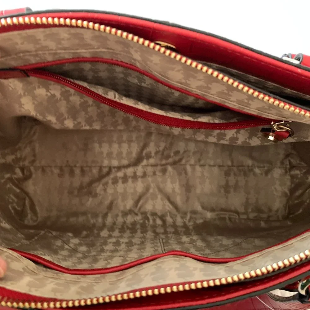 KARL LAGERFELD PARIS, Leather Tote Bag,‎ Classic Red